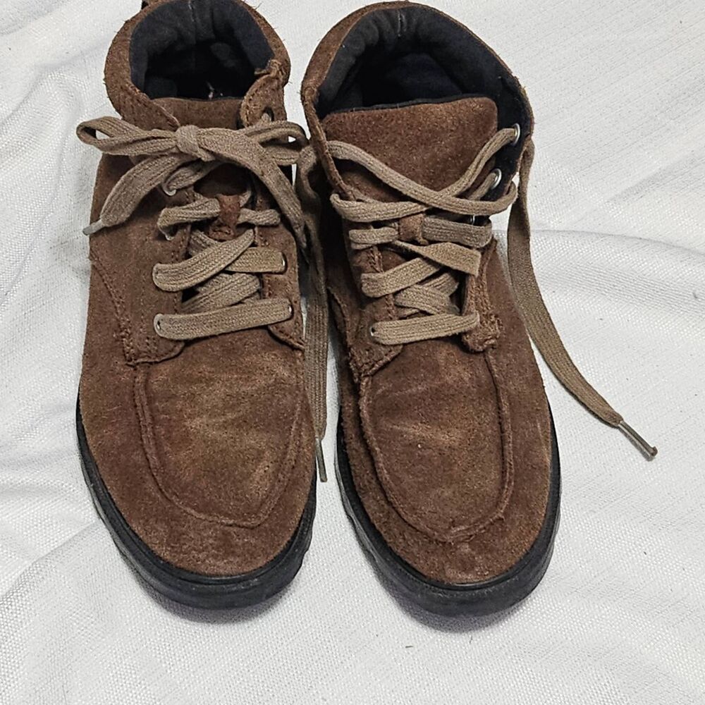 Sorel Madson Moc Toe Lace Up Boots Brown Suede‎ Ankle Hiking NY2997 256 Kids 3